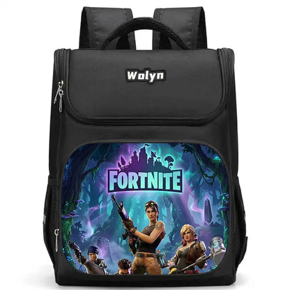 School Backpack With Multi Compartment, Large Cartoon Fortnite School Bags For Boys & Girls, Durable Child Backpack For Ages 5-10