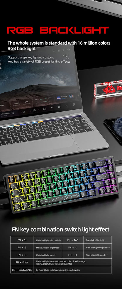 Magnetic Switch Gaming Keyboard Attack Shark X68HE And FreeWolf F68/F68Pro 8K Wired 1K Wireless RGB Rapid Trigger Hall Effect