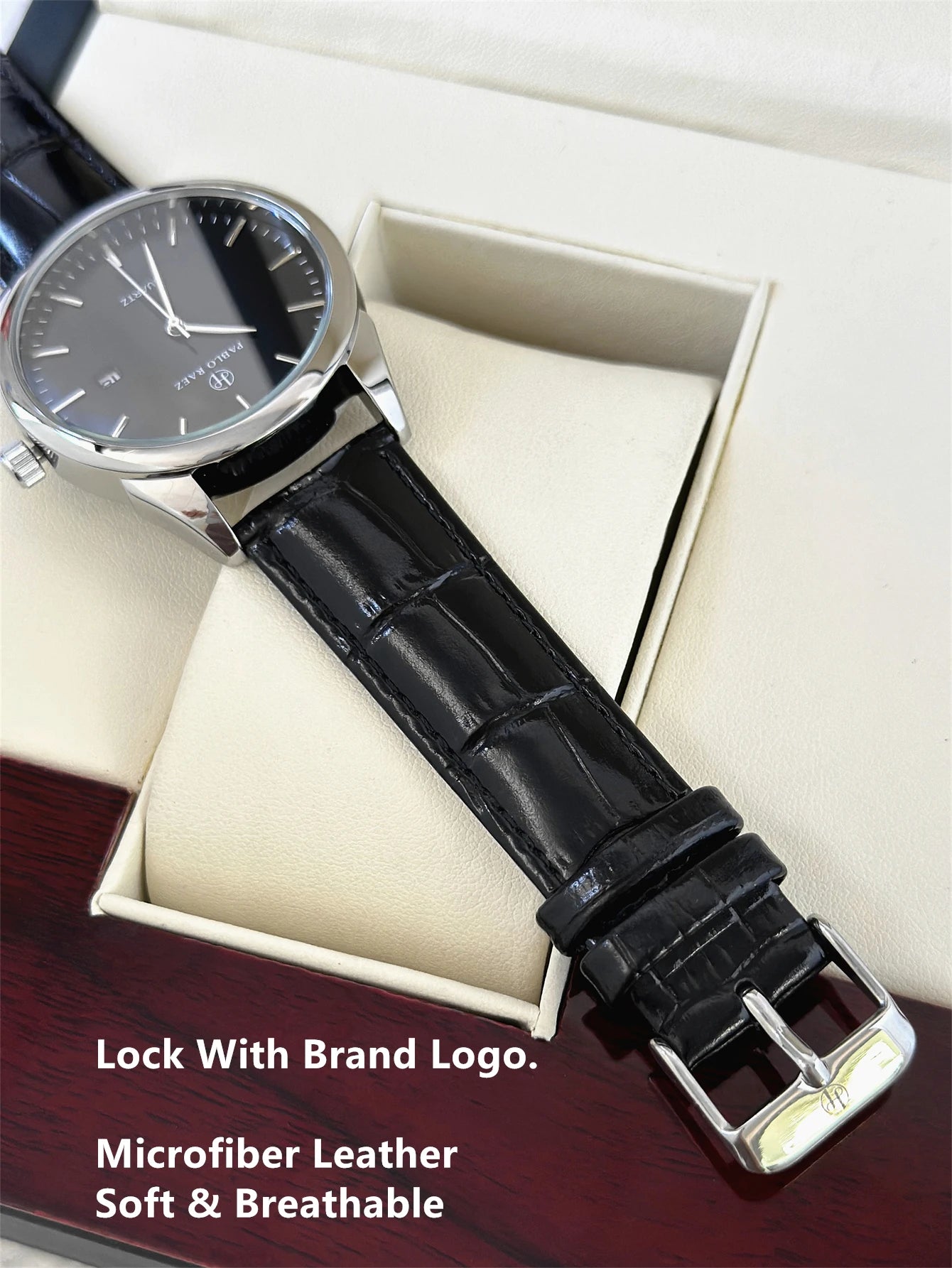 PABLO RAEZ Actual Photo Classic Top Brand Luxury Men Watch Male Date Casual Clock Leather Waterproof Quartz Business Wristwatch