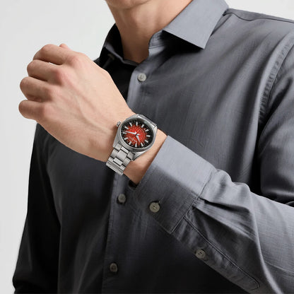BERNY Men's Watch 10ATM Sapphire Luminous Fashion Quart Watches Full Stainless Steel Classic Dress Business Wristwatch