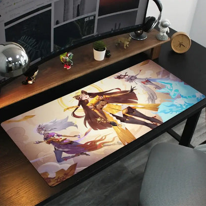 „Amaterasu Kiriko Overwatch“ pelės kilimėlis, stalo kilimėlis su paminkštinimu, „Prime Gaming“ žaidimų aksesuarai, XXL klaviatūros kilimėlis