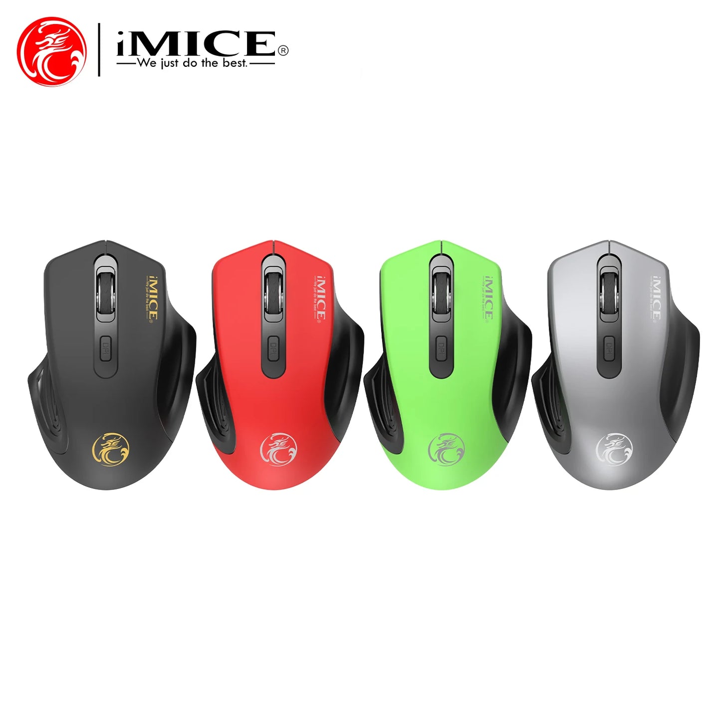Silent 2.4G USB Wireless Mouse for Laptop, Computer & Mac, Optical Wireless Mouse with Adjustable DPI, Soundless Portable Mouse for Office & Home