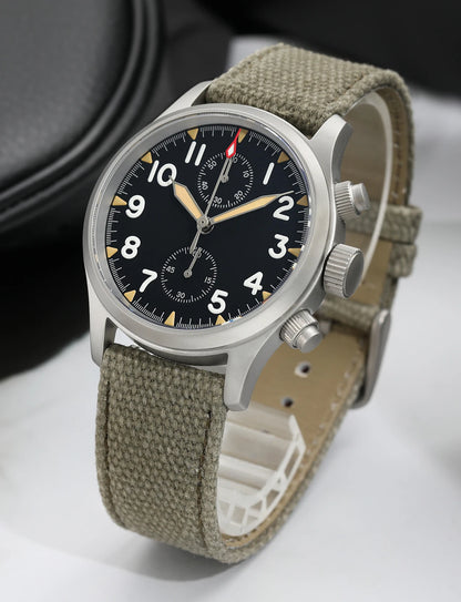 Militado ML1868 Watch VK61 Quartz Movement 100m Waterproof Watches Men Stainless Steel Chronograph Sapphire Crystal Wristwatch
