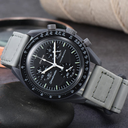 Original Brand Quartz Watches Multifunction Plastic Case Moonwatch For Mens Ladies Chronograph Explore Planet AAA Clocks