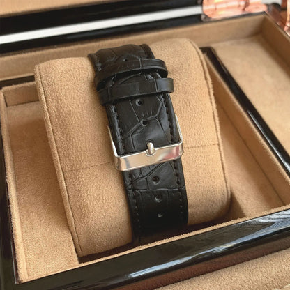 Men Watch Business Retro Classic Calendar Luxury Leather Waterproof Male Fashion Quartz Clock Watches with Box and Spare Battery
