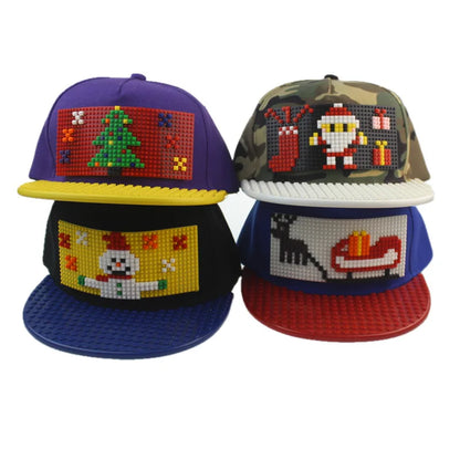 Șepci de baseball cu imprimeu cartoon patchwork, blocuri DIY, șepci snapback, șepci hip-hop pentru bărbați și femei, șepci detașabile cu pixeli, șepci „dad hats”, pentru copii și adulți