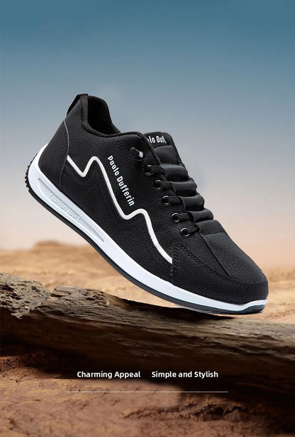 Large Size Men's Comfortable Breathable Soft Bottom Running Shoes Casual Style Sporty Retro Stripe Design Rubber Outsole