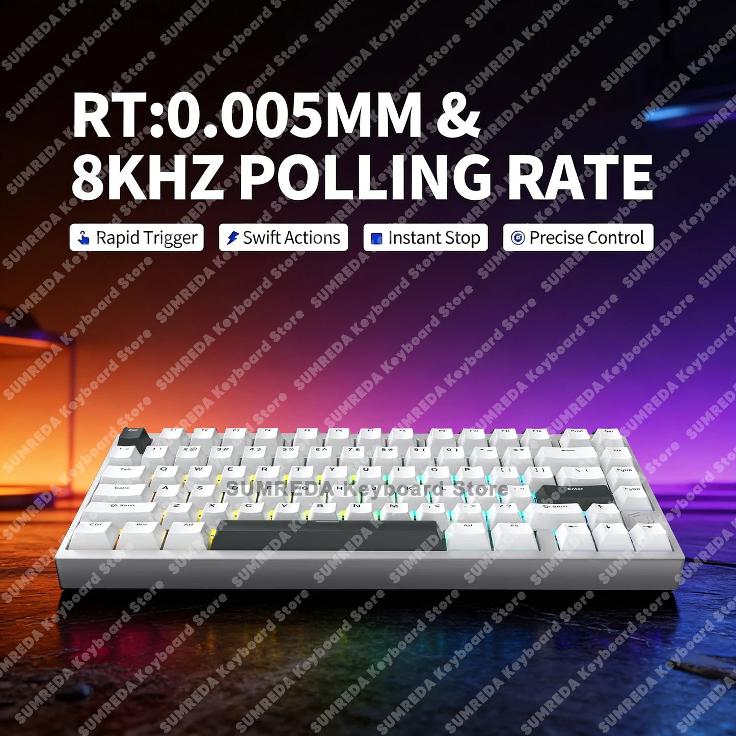 IROK MG75 PRO MG75 Max Magnetic Gaming Mechanical Keyboard RT0.001mm 8K 0.125ms Delay Aluminium RGB Hot Swap Wired Game Keyboard