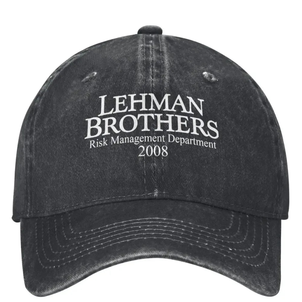 Czapka z daszkiem Lehman Brothers Risk Management – upadłość banku – czapka typu trucker – czapka tenisowa – czapka typu snapback – czapki baseballowe dla kobiet