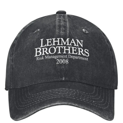 Czapka z daszkiem Lehman Brothers Risk Management – upadłość banku – czapka typu trucker – czapka tenisowa – czapka typu snapback – czapki baseballowe dla kobiet