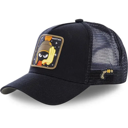 Unisex Anime Cartoon Cap Embroidered Patch Draw Baseball Cap Male Female Trucker Hat Mesh Hats Sun Hat