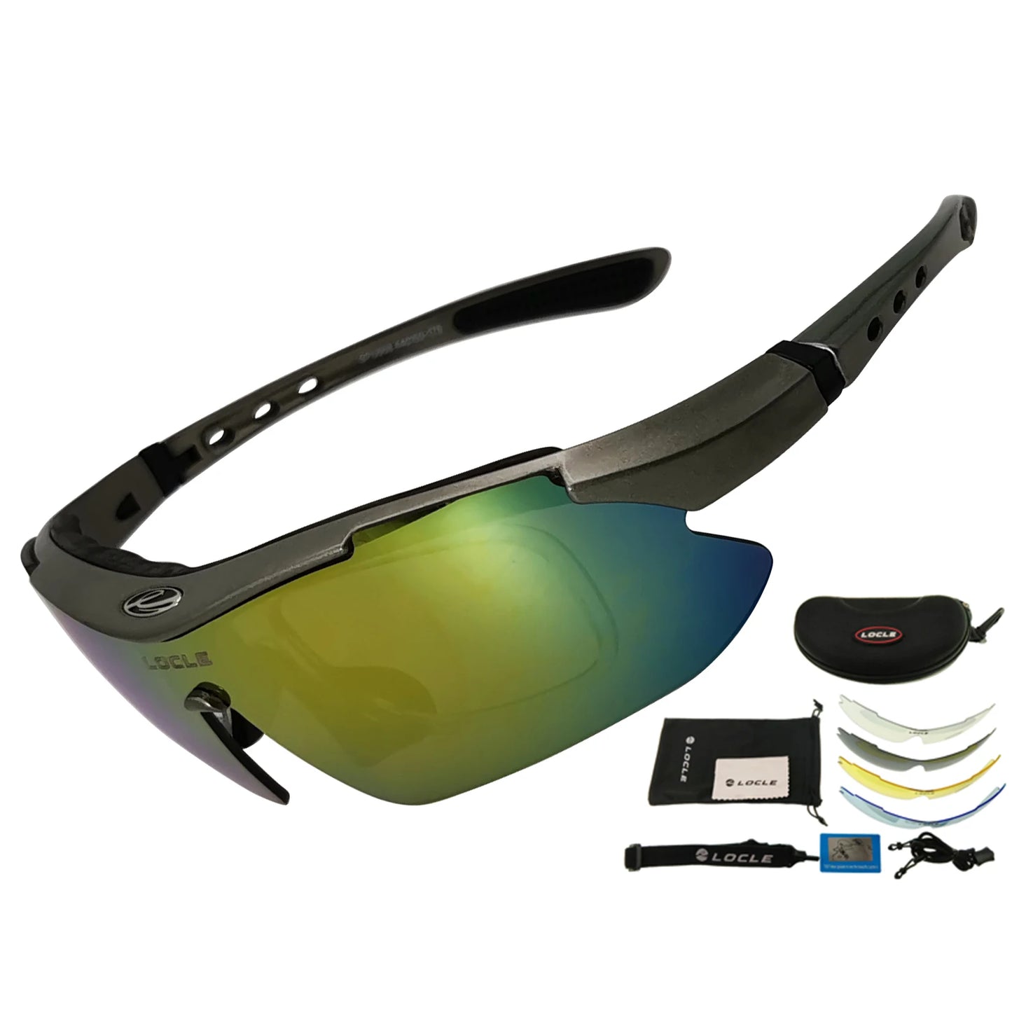 LOCLE Cycling Glasses UV400 Polarized Cycling Sunglasses Men Road MTB Bike Bicycle Glasses Fishing Riding Goggle Cycling Eyewear