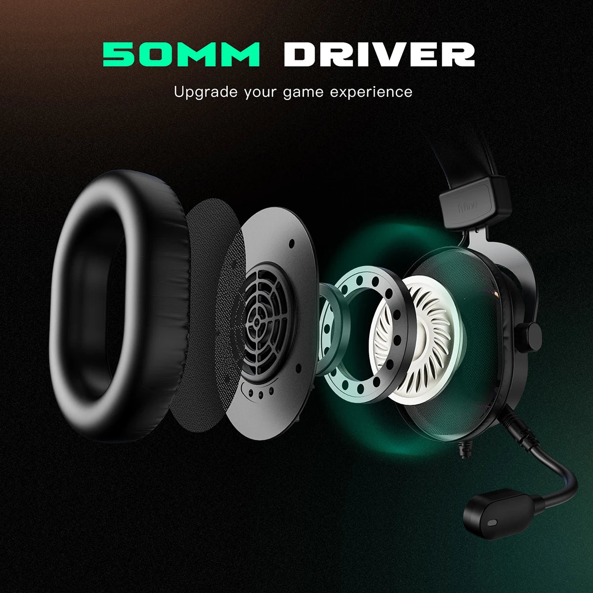 FIFINE RGB Gaming Headset with Mic – 7.1 Surround Sound Over-Ear Wired Headphones for PC, PS4 & PS5 with 3 EQ Modes