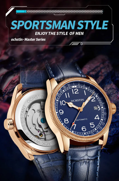 OCHSTIN Automatic Mens Watches Top Brand Luxury Auto Date Mechanical Military Sports Male Clock Luminous Hands Gift for Husband