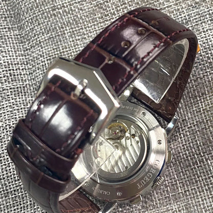 Orologio automatico da uomo Multification con data, giorno, mese e anno, orologio meccanico da uomo in 316L, cassa lucidata, indicatore giorno/notte, 42mm