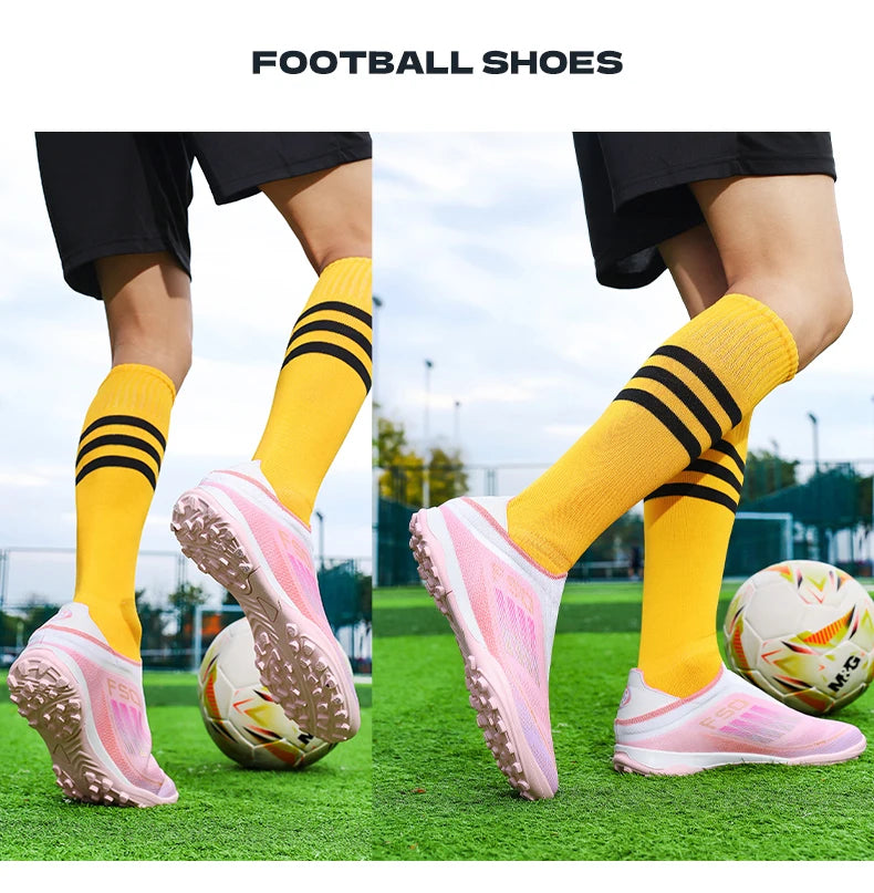 New Men Football Boots ComfortableSoccer Shoes Match Training Boys Non Slip Long Spikes Breathable Adult Cleats Outdoor Sport