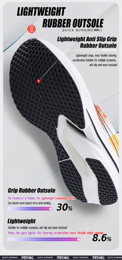 IRUNSVAN Fast Burning 1.0 Carbon Plate Marathon Training Running Shoes Breathable, Protective Arch, Shock Absorbent, Lightweight