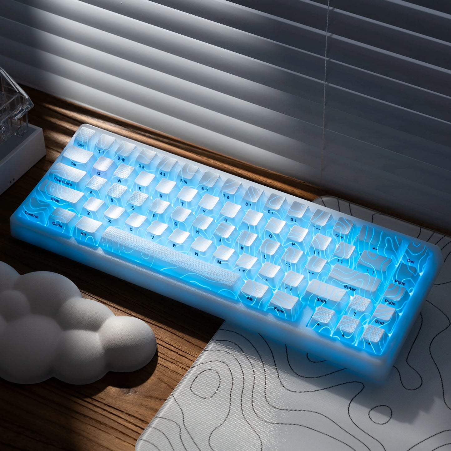 Teclado mecânico XVX M67 JadeStone com teclas IMD-Tech, hot-swappable, gasket, tri-mode, RGB personalizado, sem fios, 65%