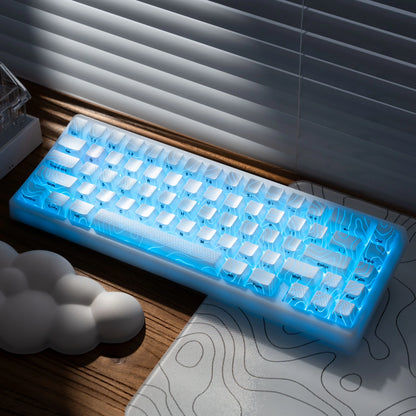 Teclado mecânico XVX M67 JadeStone com teclas IMD-Tech, hot-swappable, gasket, tri-mode, RGB personalizado, sem fios, 65%