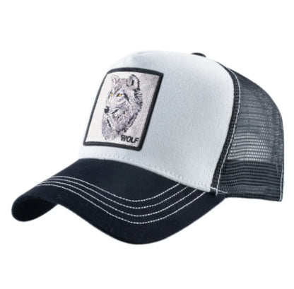 Wolf Patch Embroidery Mesh Baseball Cap Adjustable Fashion Hip Hop Trucker Men Women Outdoor Breathable Visor Snapback Hat Gift