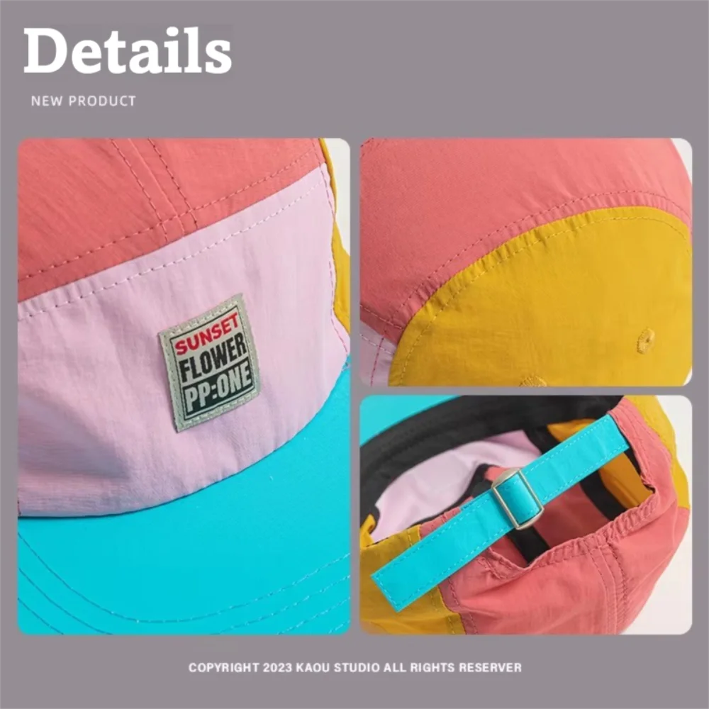 Retro Japanese Style Hip-hop Hats 5 Panel Thin Flat Brimmed Baseball Cap Quick-drying Breathable Sunscreen Hat Unisex