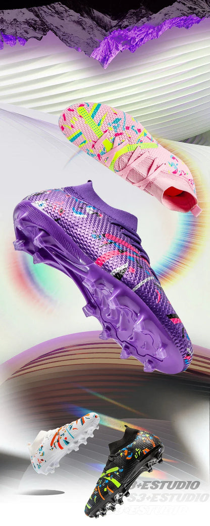Nouvelles chaussures de football pour hommes, chaussures d'entraînement professionnelles, chaussures de football, baskets de match, chaussures de sport pour l'extérieur sur gazon, antidérapantes, ultralégères, unisexes