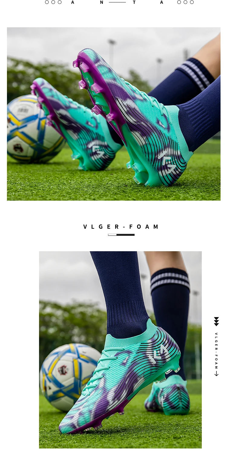 New Men Soccer Shoes Match Outdoor Sneakers Grass Cleats Hot-selling Football Boots Non-Slip Boys High-quality High-top Light