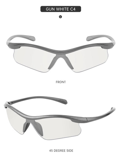 Sports Sunglasses Women Outdoor Cycling Goggle Men Fashion One-Piece Windproof Sunglass Male 2026 New Semi-Rimless Sun Glasses