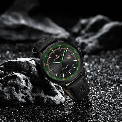 Naviforce 9248 Top Brand New Sport Wristwatch Luxury Military Auto Date Leather Simple Quartz Original Male Clock