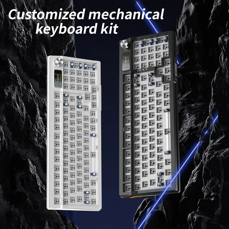 YINDIAOY95 Tastatur-Kit, Hotswap, TFT-Bildschirm, vollständige RGB-Hintergrundbeleuchtung, 2.4GHz Bluetooth, kabellose Custom-DIY-Mechanical-Tastatur