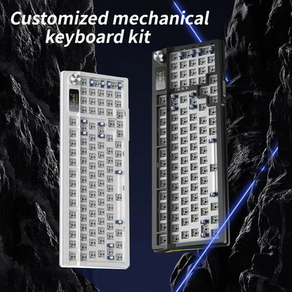 YINDIAOY95 Tastatur-Kit, Hotswap, TFT-Bildschirm, vollständige RGB-Hintergrundbeleuchtung, 2.4GHz Bluetooth, kabellose Custom-DIY-Mechanical-Tastatur