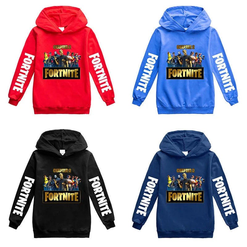 Fortnites Game Hoodies Autumn Hooded Sweatshirt Anime Thin Tracksuit Long Sleeve Pullover Tops Sportswear Halloween Costume Gift