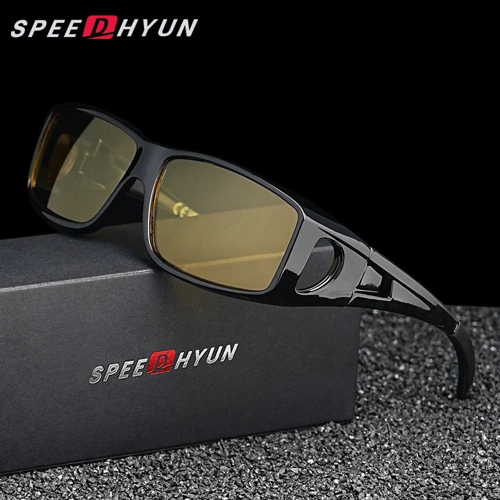 SPEEDHYUN Fit Over Wrap Sunglasses Men Women Anti Glare Night Vision UV400 Protection Driving Sport Protective Glasses Eyewear