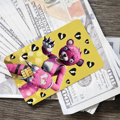 Cuddle Team Leader Fortnite Game Card Stickers for Bank Access Protective Waterproof Film Cover Sticker Surprise Gift