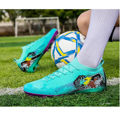 New Men Football Boots Cleats Training Shoes Soccer Shoes Non-Slip Match Ultralight Soccer FG Long Spikes Outdoor Drop Shipping
