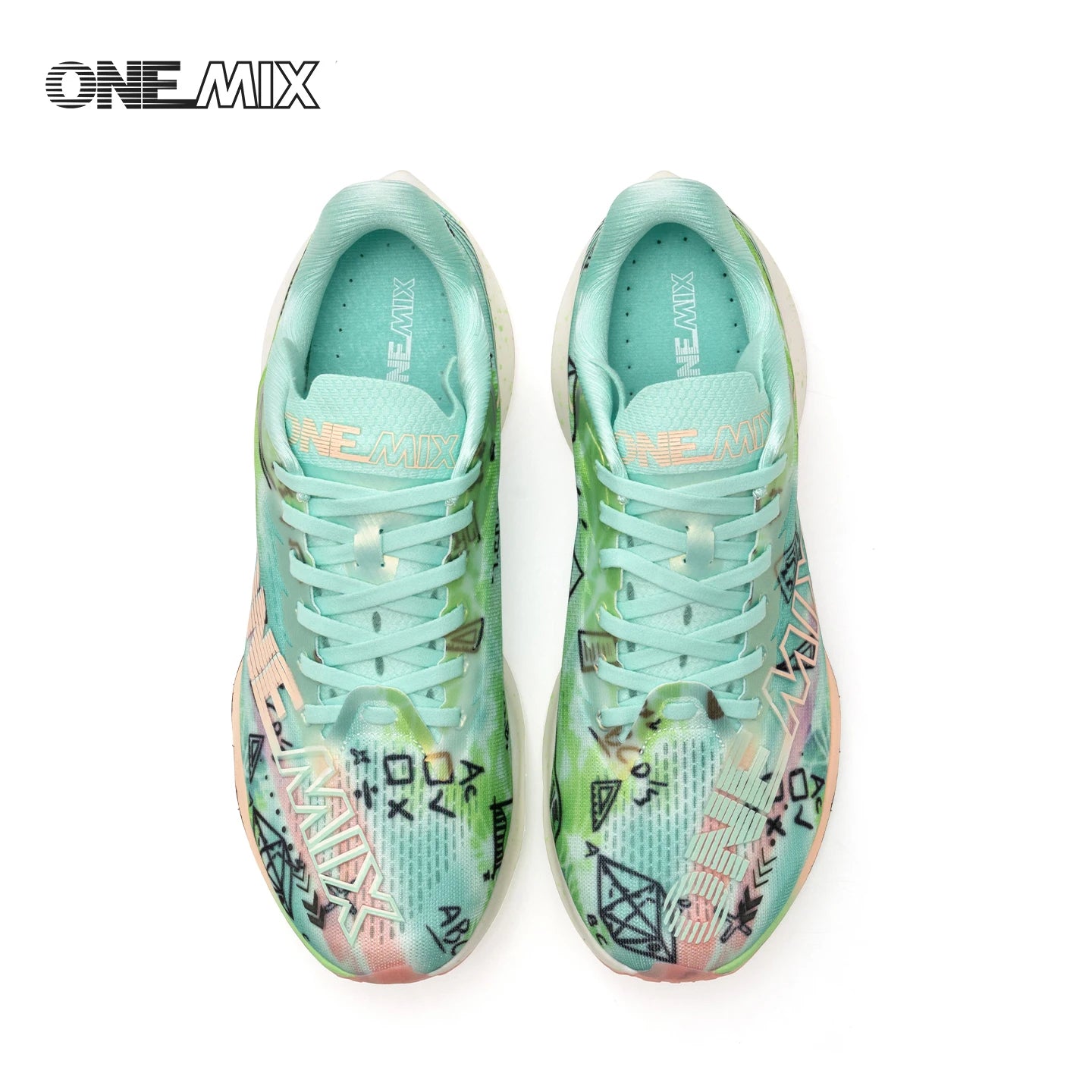ONEMIX New Nylon Carbon Board Marathon Running Racing Shoes Shock-Absorbing Professional Stable Support Ultra-Light Rebound Sneakers
