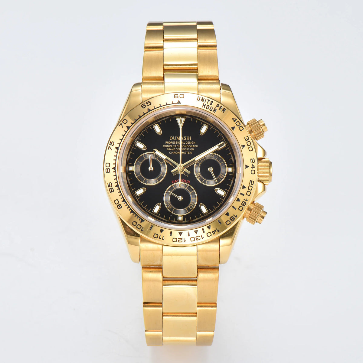 Luxury VK63 Watches gold 39mm quartz Chronograph Business Watch Men's VK63 Sport Sapphire Glass Gem dial Ceramic bezel inser