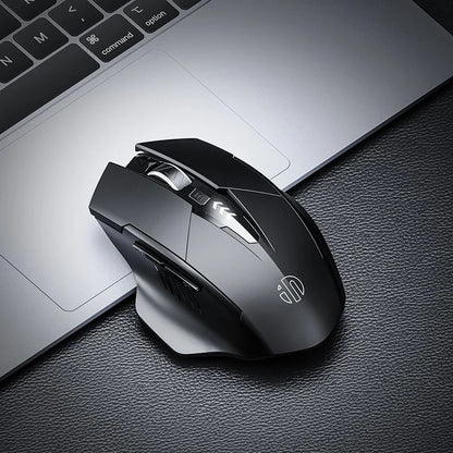 INPHIC F1 2.4G Wireless Mouse, Ergonomic Rechargeable Wireless Mouse with Power Display, Silent 2400 DPI USB Wireless Mouse for Laptop, Desktop & Office