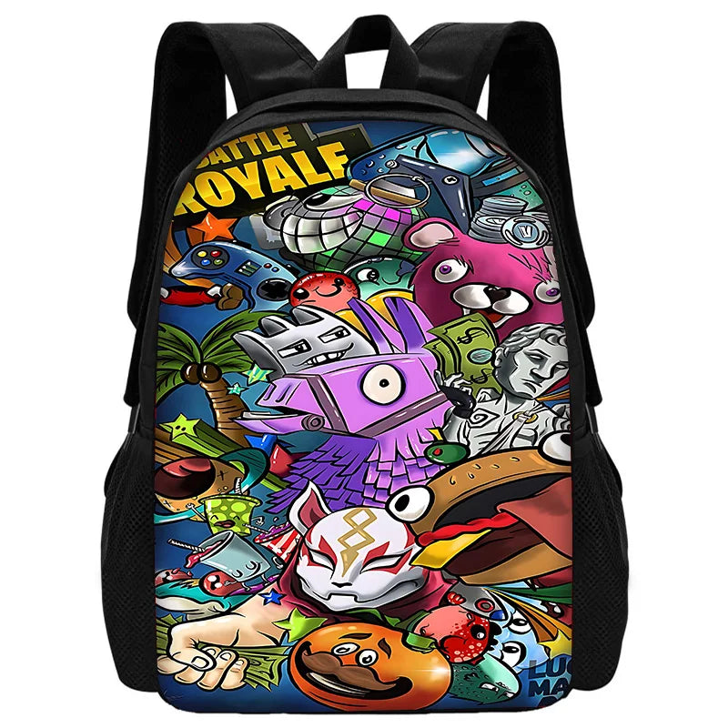 Hot Game Child School Backpack with Lunch Bags ,Design-F-FortniteS Pencil Bags ,School Bags for Boys Girls Best Gift