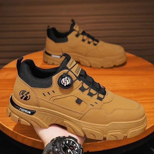 Summer Men's Casual Shoes Leather Men's Sneakers Comfortable Soft Male Work Board Shoes Platform Shoes for Men Men's Sneakers