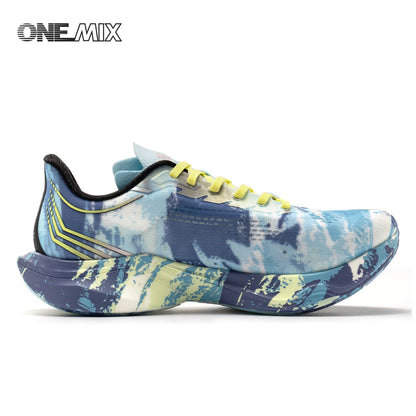 ONEMIX New Nylon Carbon Board Marathon Running Racing Shoes Shock-Absorbing Professional Stable Support Ultra-Light Rebound Sneakers