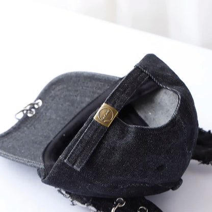 y2k Hot Girl Graffiti Jeans Rabbit Ears Cowboy Baseball Hat Wash Graffiti Hip Hop Cap Women Men Party Team Baseball Cap