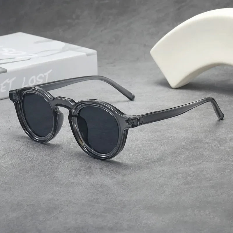 New Retro Round Small Frame Sunglasses Personalized High-end Men's and Women's Glasses Fashion Trend UV Resistant Sunglasses