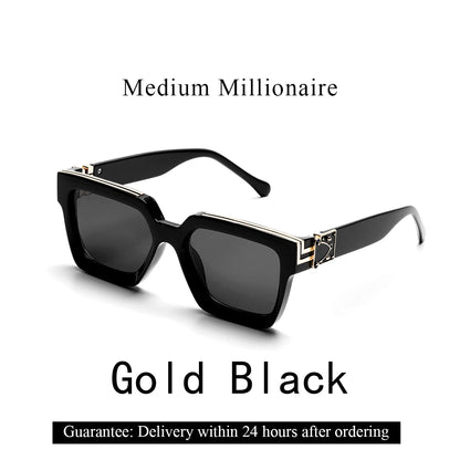 Ruiao Retro Black Millionaire Shades Luxury Sunglasses 2026 For Men Designer Famous Brand Square Sun Glasses Man Women Sunglass