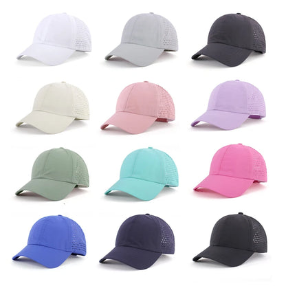 Women Ponytail Hats Summer Quick-dry Baseball Cap forTeenager Girls Sun Hats Casual Sports Mesh Woman Summer Hat Outdoor Travel