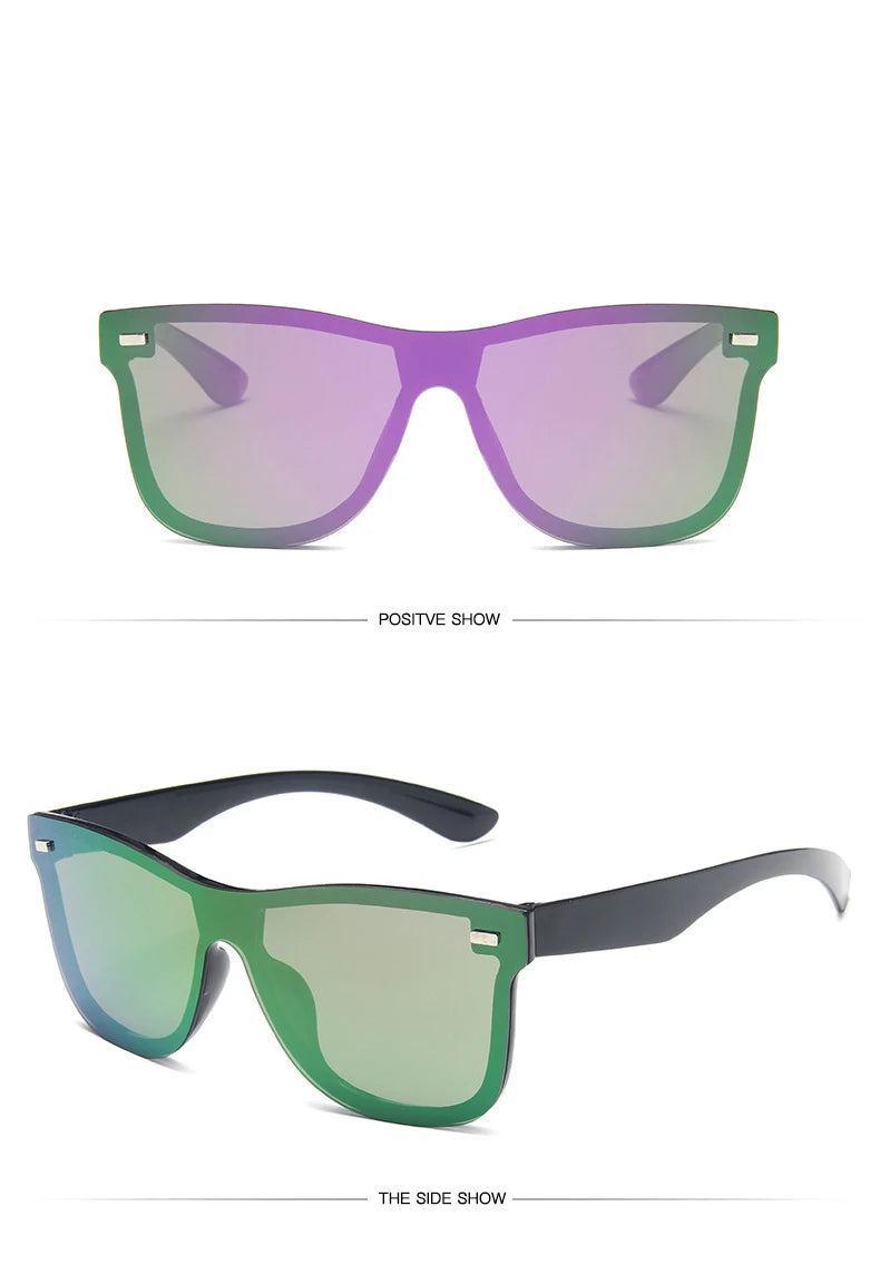 Luxury OverSized Glasses Women Anti-Reflective Mirror Sunglasses Square Plastic Eyeglasses