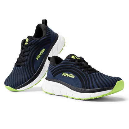FitVille-schoenen met brede teenruimte voor heren, goed gedempte extra brede schoenen, antislip, breed, lichtgewicht en ademend, voor hardlopen