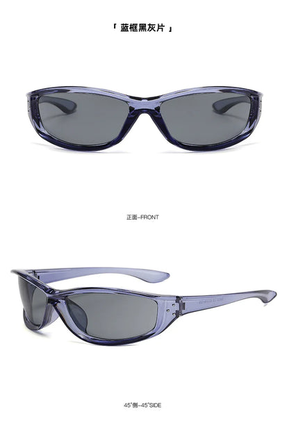 Rivets Y2K Sports Punk Sunglasses Women Designer Rectangle Goggle Men Luxury Sun Glasses UV400 Driving Cycling Fashion Eyewear