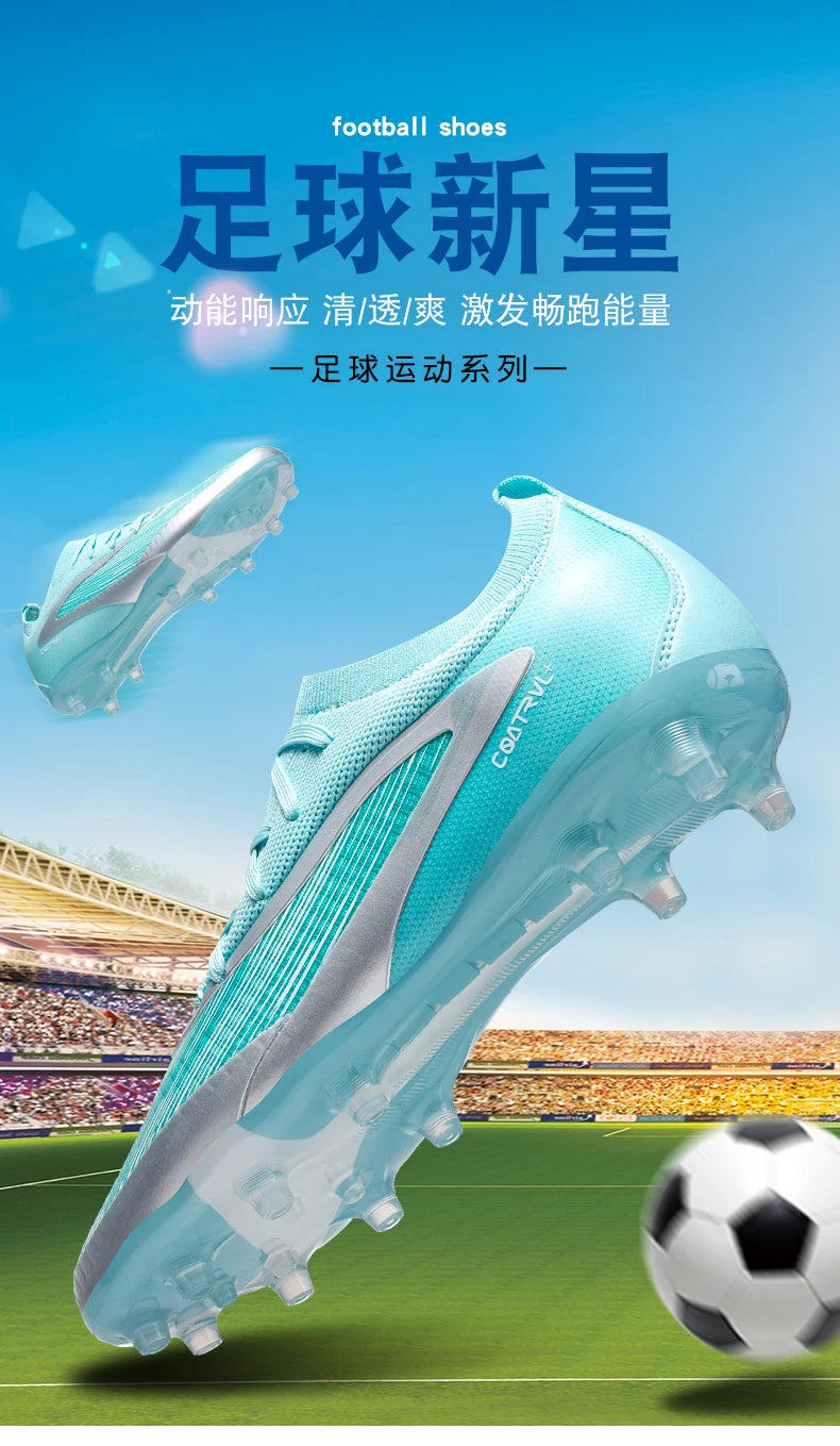 Men New TF Football Boots Sneakers Society Field Resistant Adult Breathable Male Soccer Shoes Training Top Quality Studded
