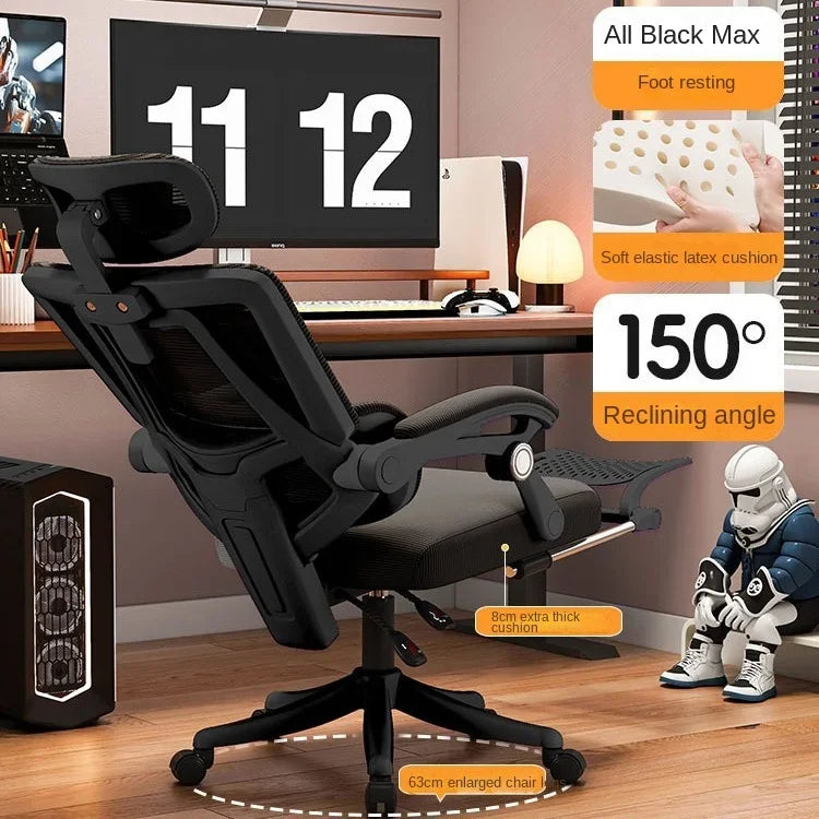 Silla de oficina ergonómica de malla con soporte lumbar, silla de escritorio para ordenador de respaldo alto para adultos, silla de trabajo cómoda para largas jornadas